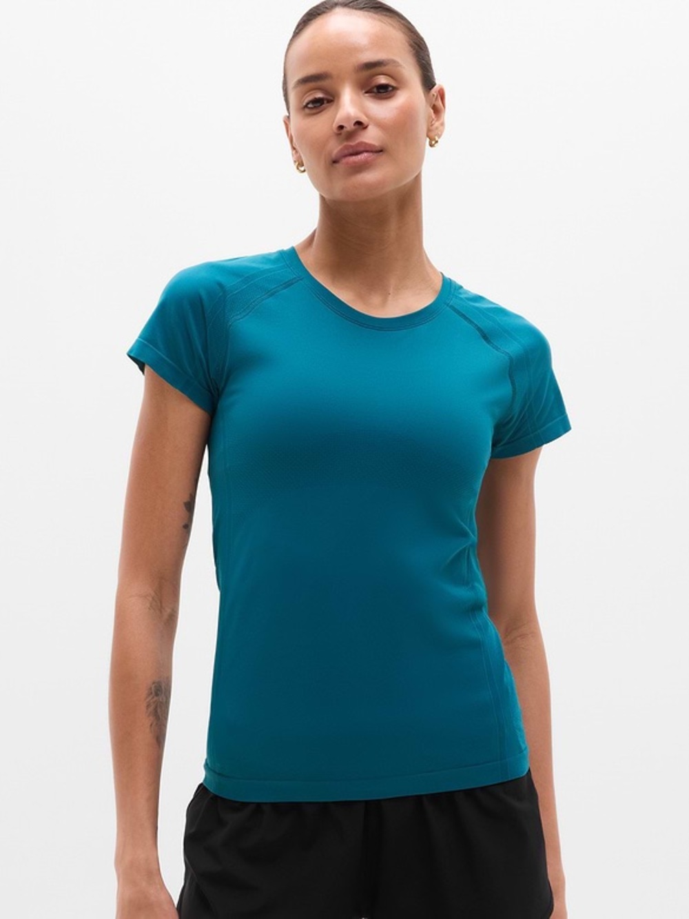 Athleta Momentum Seamless Tee - Coastal Teal